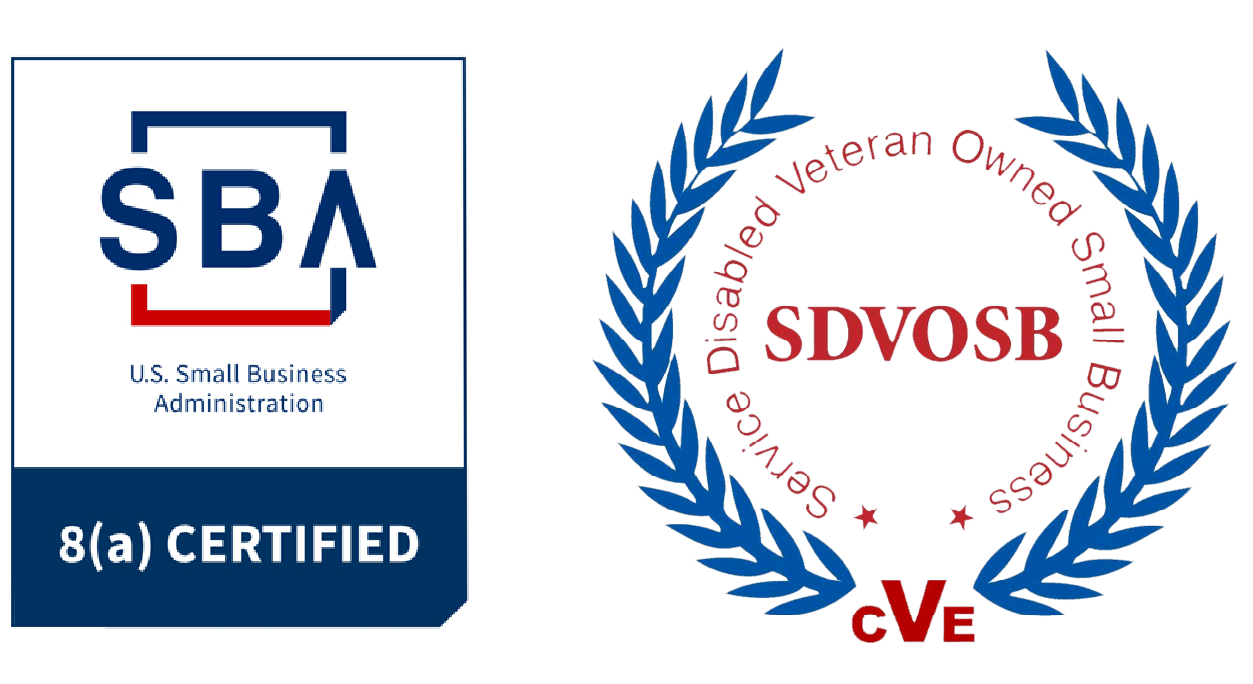 SBA 8a and SDVOSB certification badges